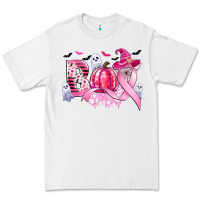 White boo pink pumpkin witch breast cancer Premium Tee - CowGirlArtShop
