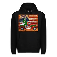 Black christmas truck with american flag Premium Hoodie - Jasminsmagicworld