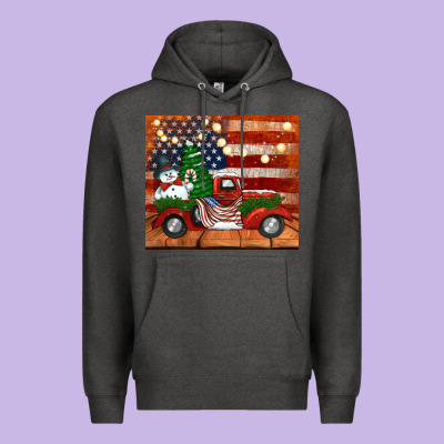 Christmas Truck With American Flag Premium Hoodie Designed By Jasminsmagicworld