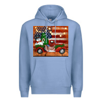 Colony Blue christmas truck with american flag Premium Hoodie - Jasminsmagicworld