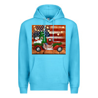 Ocean Blue christmas truck with american flag Premium Hoodie - Jasminsmagicworld