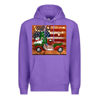 Purple christmas truck with american flag Premium Hoodie - Jasminsmagicworld