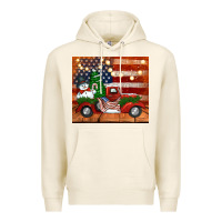 Tofu christmas truck with american flag Premium Hoodie - Jasminsmagicworld