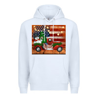 White christmas truck with american flag Premium Hoodie - Jasminsmagicworld