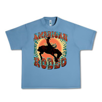 Pebble Blue American rodeo Urban Heavy Tee - FaDigitalArtStudio