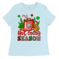 Baby Blue hot cocoa season Ladies Tee - OliviaCreatesArt