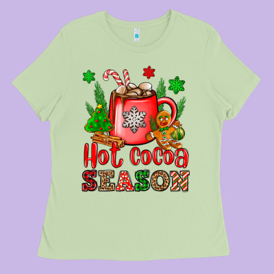 Hot Cocoa Season Ladies Tee Designed By Oliviacreatesart