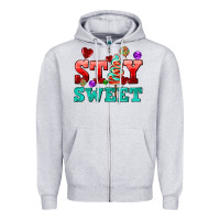 Heather Grey stay sweet Zipper Hoodie - AdoDesignShop