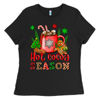 Black hot cocoa season Ladies Tee - OliviaCreatesArt