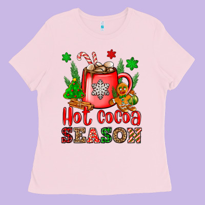 Hot Cocoa Season Ladies Tee Designed By Oliviacreatesart