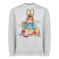 Heather Grey easter bunny and eggs Heavyweight Sweatshirt - AdoDesignShop