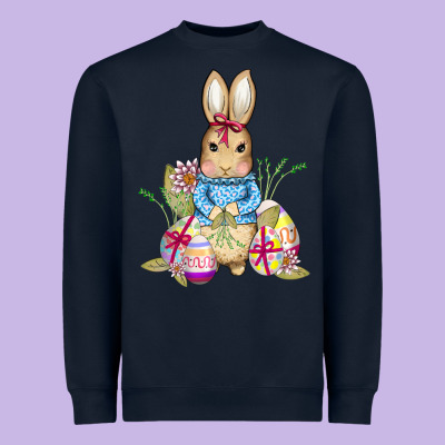 Easter Bunny And Eggs Heavyweight Sweatshirt Designed By Adodesignshop