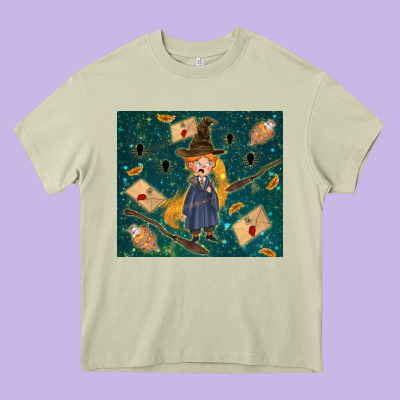 Wizard Boy With Mouse Heavy Core Tee Designed By Tumblerdesignbyshophia