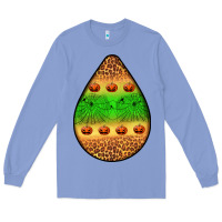 Colony Blue halloween pumpkin teardrop Long Sleeve Tee - BundleAndBundleShop