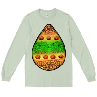 Matcha halloween pumpkin teardrop Long Sleeve Tee - BundleAndBundleShop