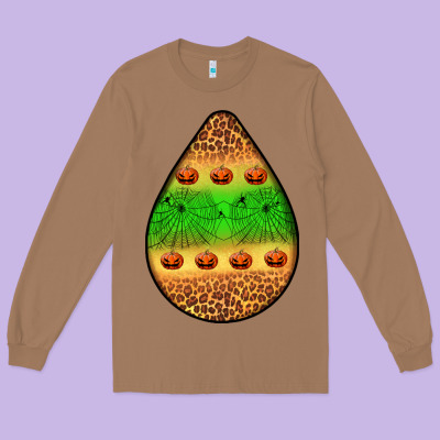 Halloween Pumpkin Teardrop Long Sleeve Tee Designed By Bundleandbundleshop