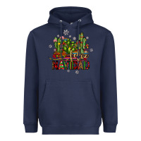 Navy feliz navidad cactus Heavyweight Hoodie - JahusDesignShop