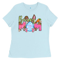 Baby Blue Easter Day Bunny mom Ladies Tee - OliviaCreatesArt