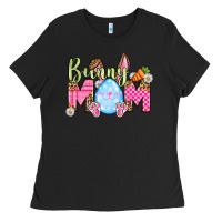 Black Easter Day Bunny mom Ladies Tee - OliviaCreatesArt
