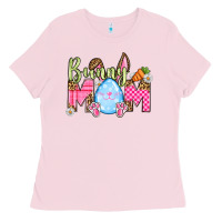 Bubblegum Pink Easter Day Bunny mom Ladies Tee - OliviaCreatesArt