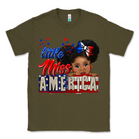 Army Green little miss america black girl peekaboo Classic Tee - CowGirlArtShop