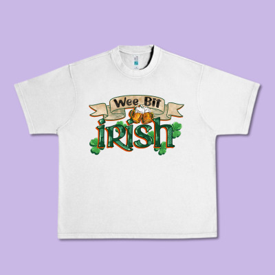 Wee Bit Irish St Patricks Day Urban Heavy Tee Designed By Fadigitalartstudio