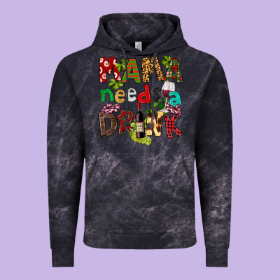 Mama Needs A Drink Vintage Hoodie Designed By Fadigitalartstudio