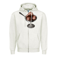 Oatmeal Heather Chocolate ice cream Zipper Hoodie - AdoDesignShop