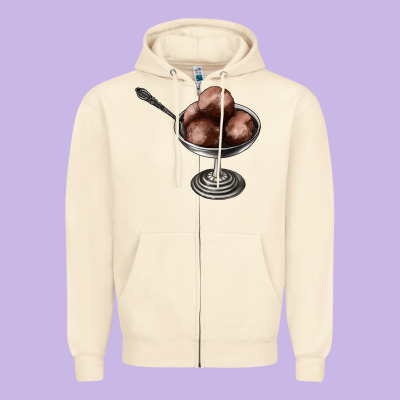 Chocolate Ice Cream Zipper Hoodie Designed By Adodesignshop