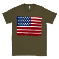 Army Green american flag Classic Tee - Artiststas