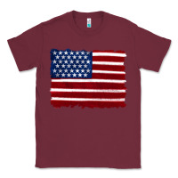 Burgundy american flag Classic Tee - Artiststas