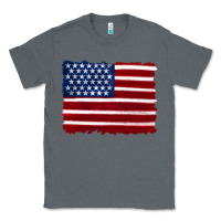 Charcoal Heather american flag Classic Tee - Artiststas
