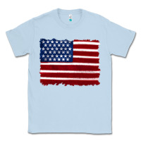 Dusty Blue american flag Classic Tee - Artiststas