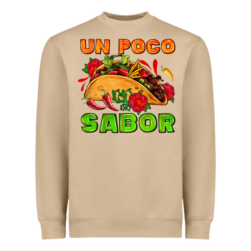 Un Poco Sabor With Taco And Pepper Heavyweight Sweatshirt by AdoDesignShop | Teevron