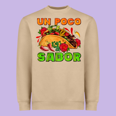 Un Poco Sabor With Taco And Pepper Heavyweight Sweatshirt Designed By Adodesignshop