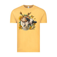Vintage Mustard Black And White Cow Coffee cup Vintage Tee - FaDigitalArtStudio