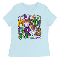 Baby Blue it's mardi gras y'all gnomes Ladies Tee - OliviaCreatesArt