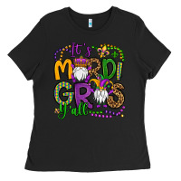 Black it's mardi gras y'all gnomes Ladies Tee - OliviaCreatesArt