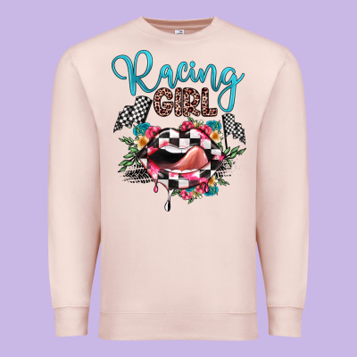 Racing Girl Premium Sweatshirt Designed By Jahusdesignshop