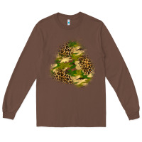 Chestnut camouflage and leopard patch  3 Long Sleeve Tee - BundleAndBundleShop