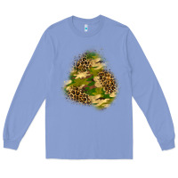 Colony Blue camouflage and leopard patch  3 Long Sleeve Tee - BundleAndBundleShop