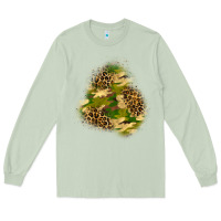 Matcha camouflage and leopard patch  3 Long Sleeve Tee - BundleAndBundleShop