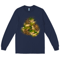 Navy camouflage and leopard patch  3 Long Sleeve Tee - BundleAndBundleShop