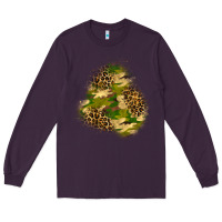 Plum camouflage and leopard patch  3 Long Sleeve Tee - BundleAndBundleShop