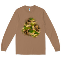 Toasted Coconut camouflage and leopard patch  3 Long Sleeve Tee - BundleAndBundleShop