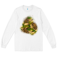White camouflage and leopard patch  3 Long Sleeve Tee - BundleAndBundleShop