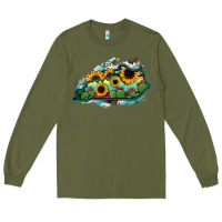 Army Green Kentucky map sunflower cactus serape Long Sleeve Tee - RanaPortraitStore