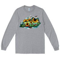 Heather Grey Kentucky map sunflower cactus serape Long Sleeve Tee - RanaPortraitStore