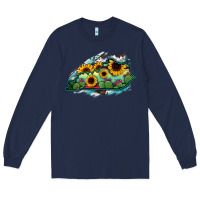 Navy Kentucky map sunflower cactus serape Long Sleeve Tee - RanaPortraitStore
