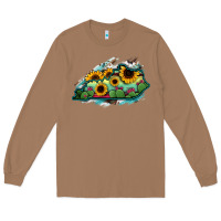 Toasted Coconut Kentucky map sunflower cactus serape Long Sleeve Tee - RanaPortraitStore